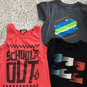 Boys 3T. Volcom, Billabong shirts